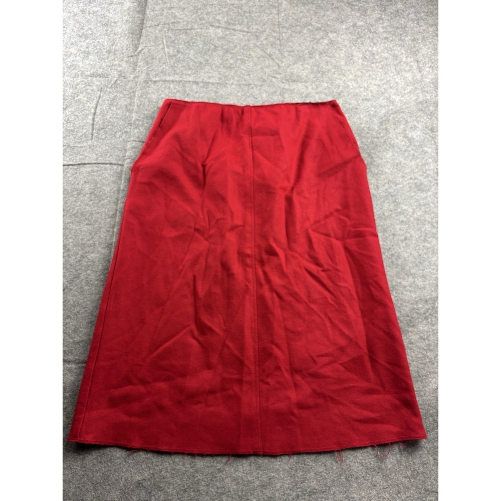 VTG Espirit Skirt Womens 28 Red Knee Length Wool Blend Straight 80s Classy
